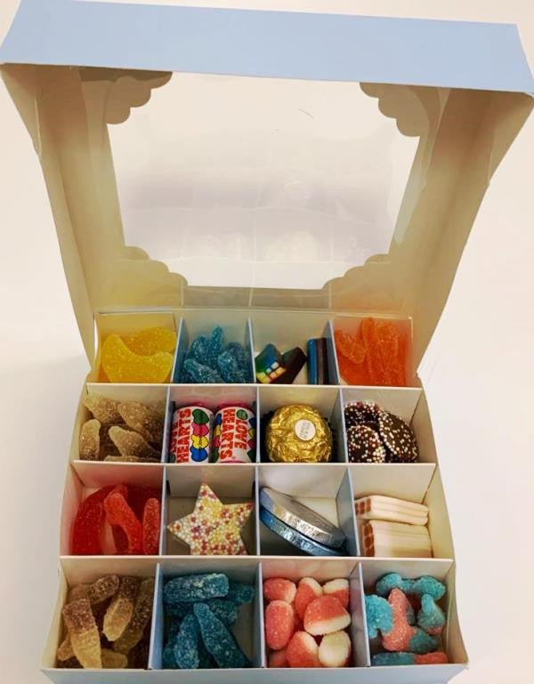 Blue Sweets Box – 16 Pick & Mix Halal Jelly Selection | Halal Gift Hamper & Islamic Candy Box