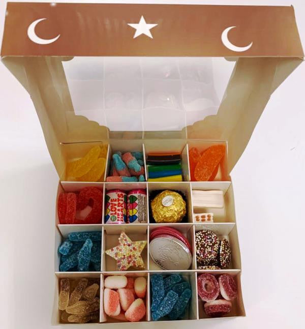 Eid Mubarak Brown Sweets Box – 16 Pick & Mix Halal Jelly Selection | Halal Eid Gift Hamper