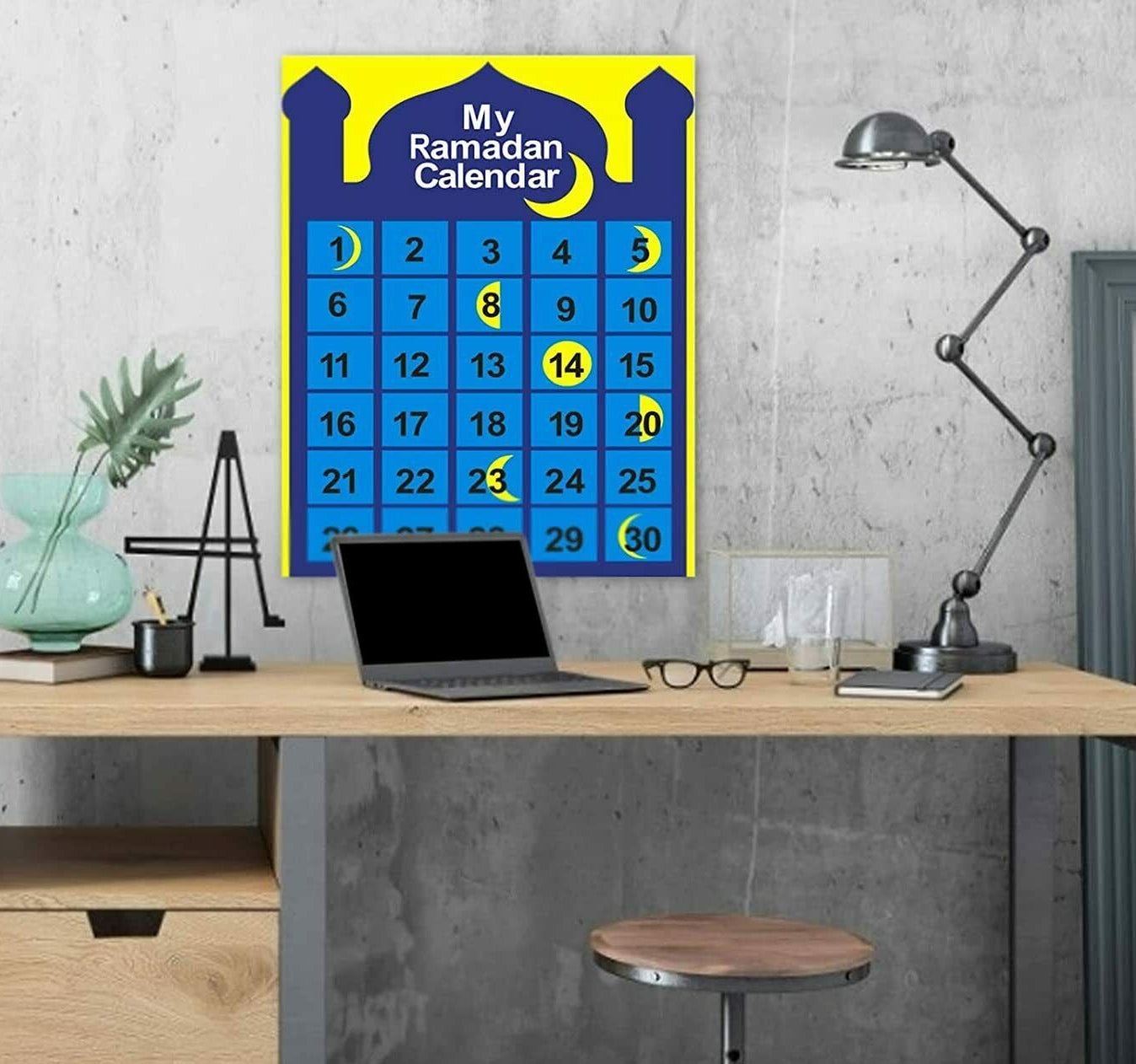 Eid & Ramadan Mubarak Felt Hanging Countdown for Kids – Islamic Ramadan Decor