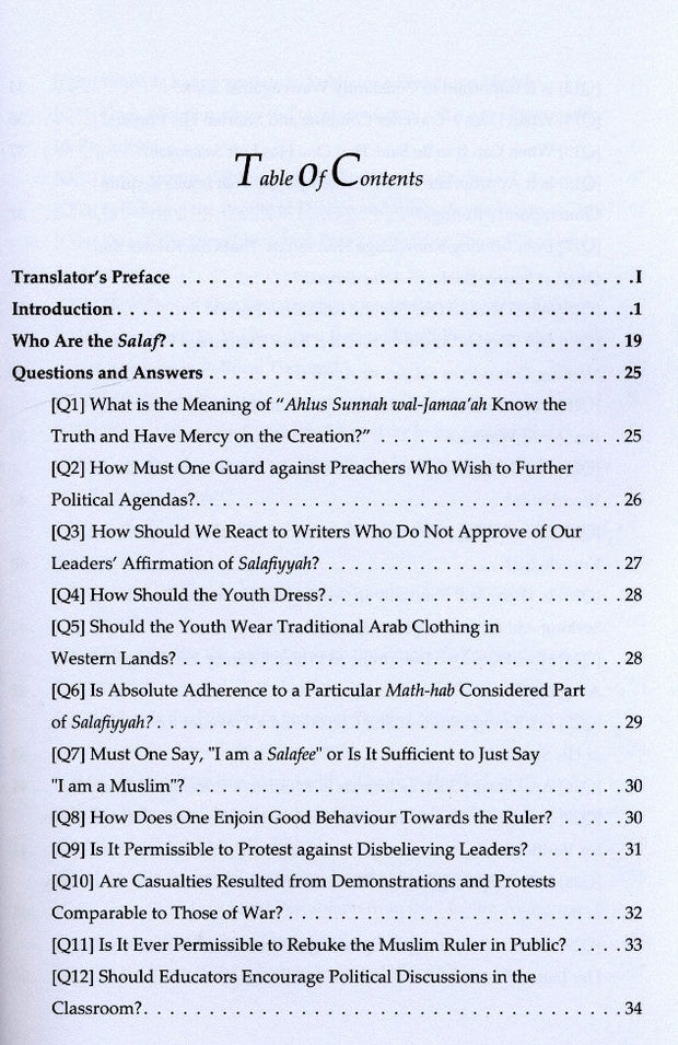 Essential Questions & Answers on the Salafee Methodology