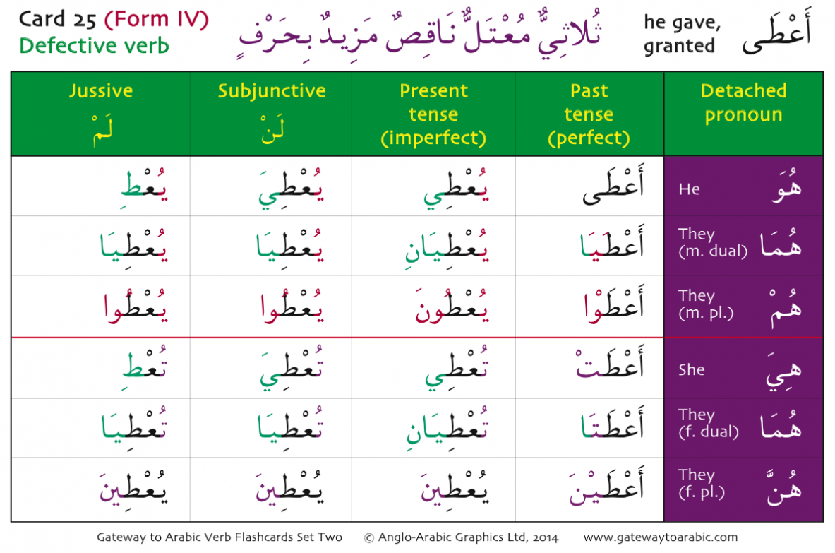 Gateway to Arabic Verb Conjugation Flashcards – Set Two | Learn Arabic Verbs with Practice Cards 5
