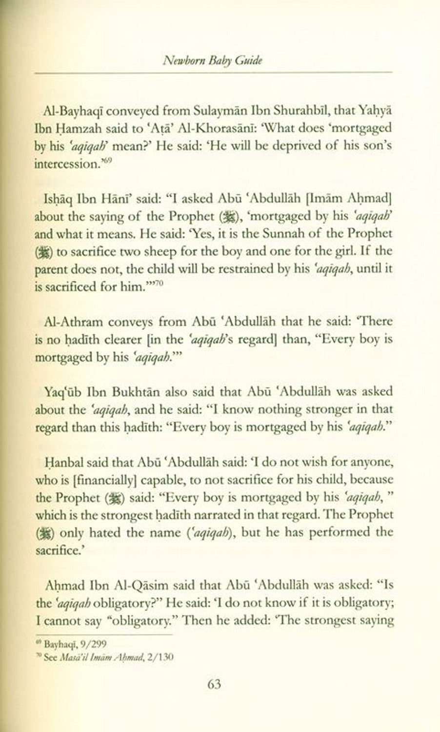 Newborn Baby Guide | Imam ibn Qayyim al-Jawziyyah