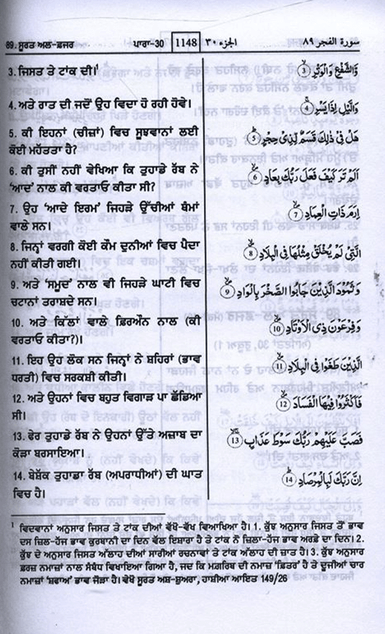 Noble Quran in Gurmukhi Language – Arabic Text with Gurmukhi Translation & Commentary