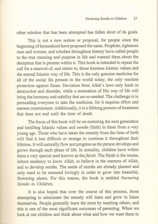Nurturing Eeman in Children : Hard Cover