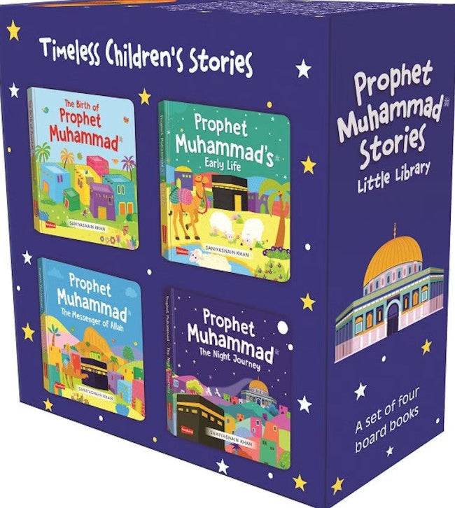 Prophet Muhammad Stories Little Library (4 Board Books Set) – Islamic Books for Kids-islamicbrands.org