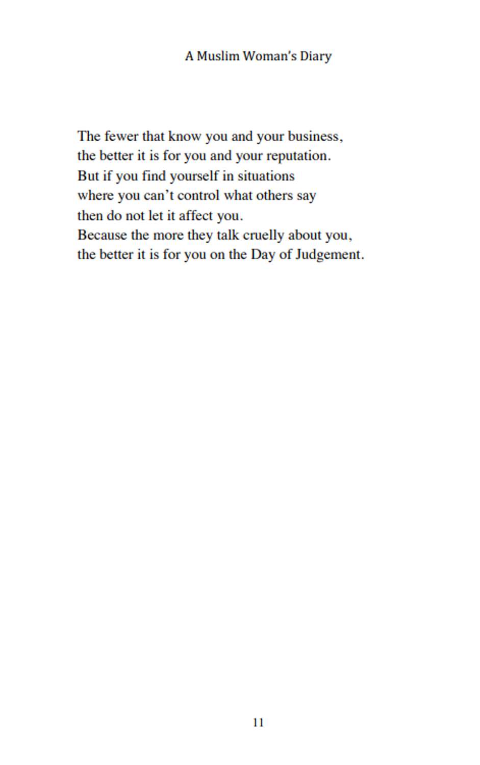 A Muslim Woman's Diary by Sumaya Amiri