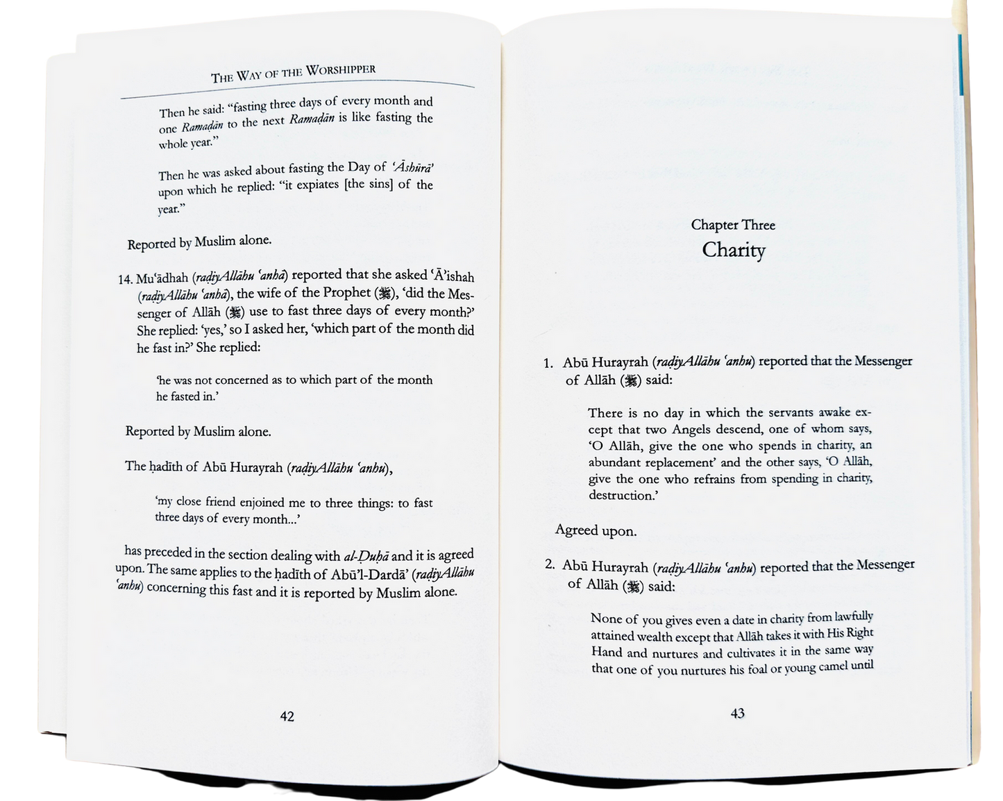 THE WAY OF THE WORSHIPPER (Essential actions of devotion to Allah ) by AL-HAFIZ AL-MUNDHIRI