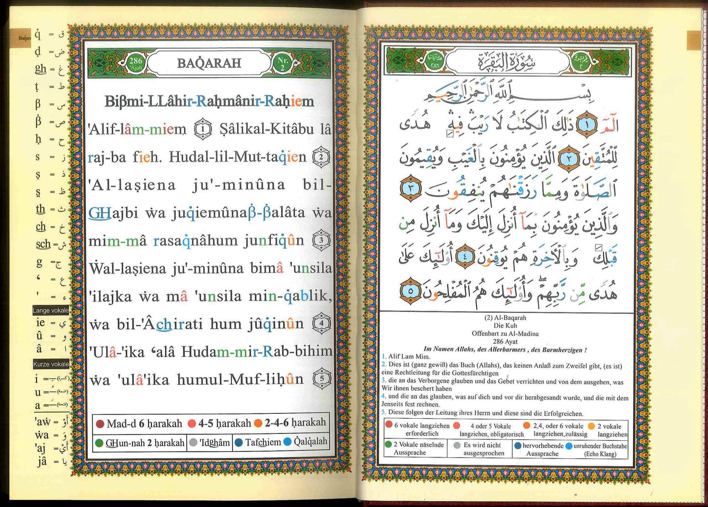 Tajweed Quran with German Translation, Meanings, and Transliteration