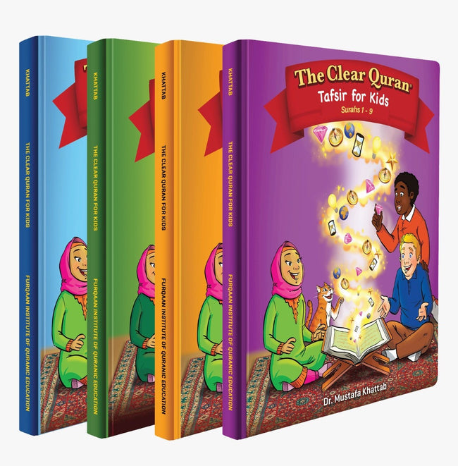 The Clear Quran Tafsir for Kids - 4 Volumes full Quraan Tafseer– Hardcover - Dr.Mustafa Khattab - FIQE