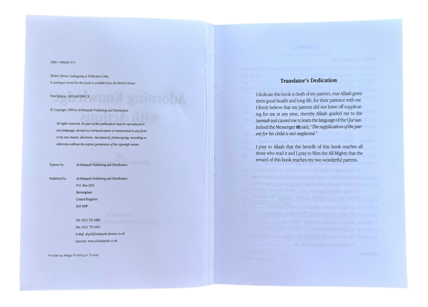 Adorning Knowledge With Action by Husayn al-Awaayishah | Islamic Studies Book