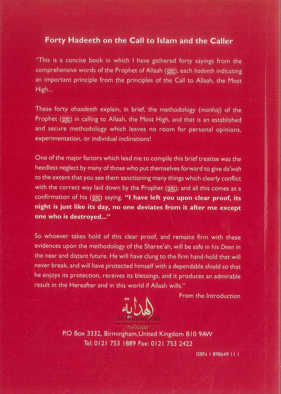 Forty Hadith on Da’wah – Call to Islam & Duties of the Caller in Light of Qur’an and Sunnah