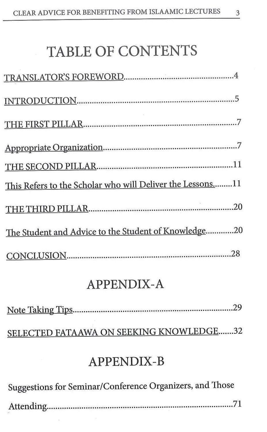 Clear Advice for Benefiting From Islamic Lectures by Shaykh Salih bin Abdul Azeez Ala Shaykh