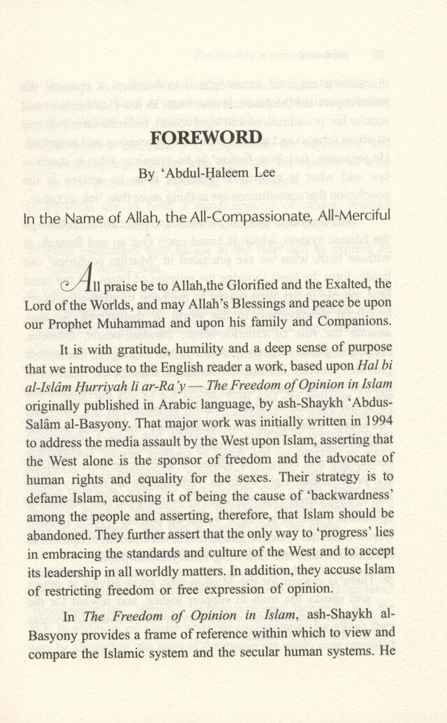 The Freedom of Opinion In Islam | Abdus-Salam al-Basuni