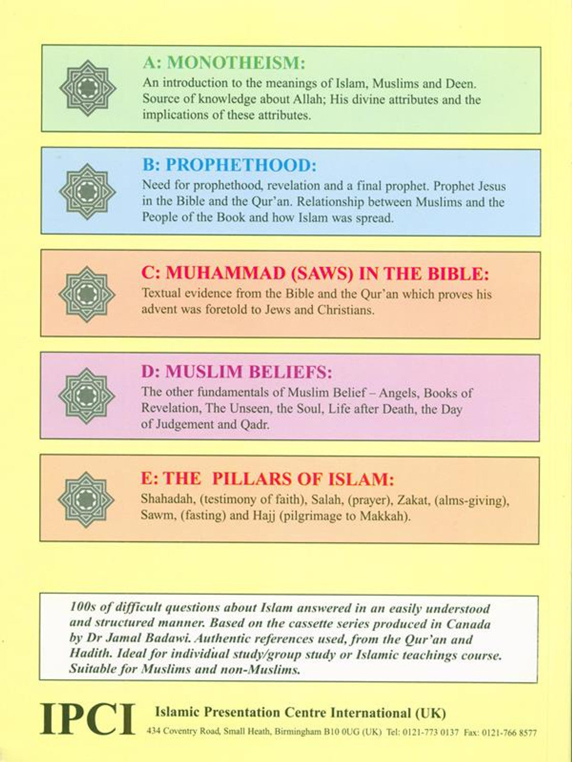 Islamic Teachings Course Vol 1 by Jamal A. Badawi – Fundamental Islamic Beliefs
