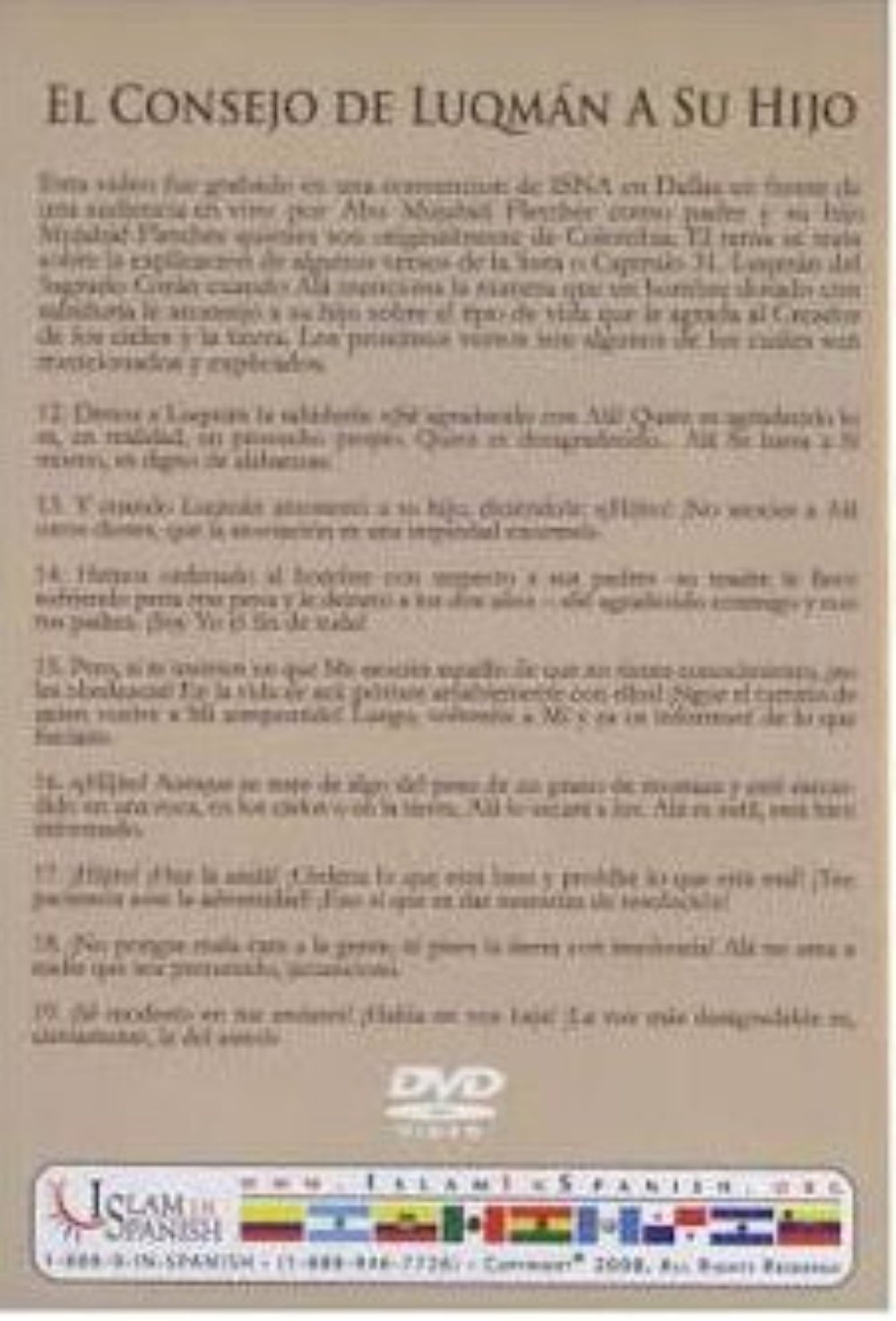 El Consejo de Luqmán a Su Hijo | Enseñanzas Islámicas | Spanish 2-DVD Set