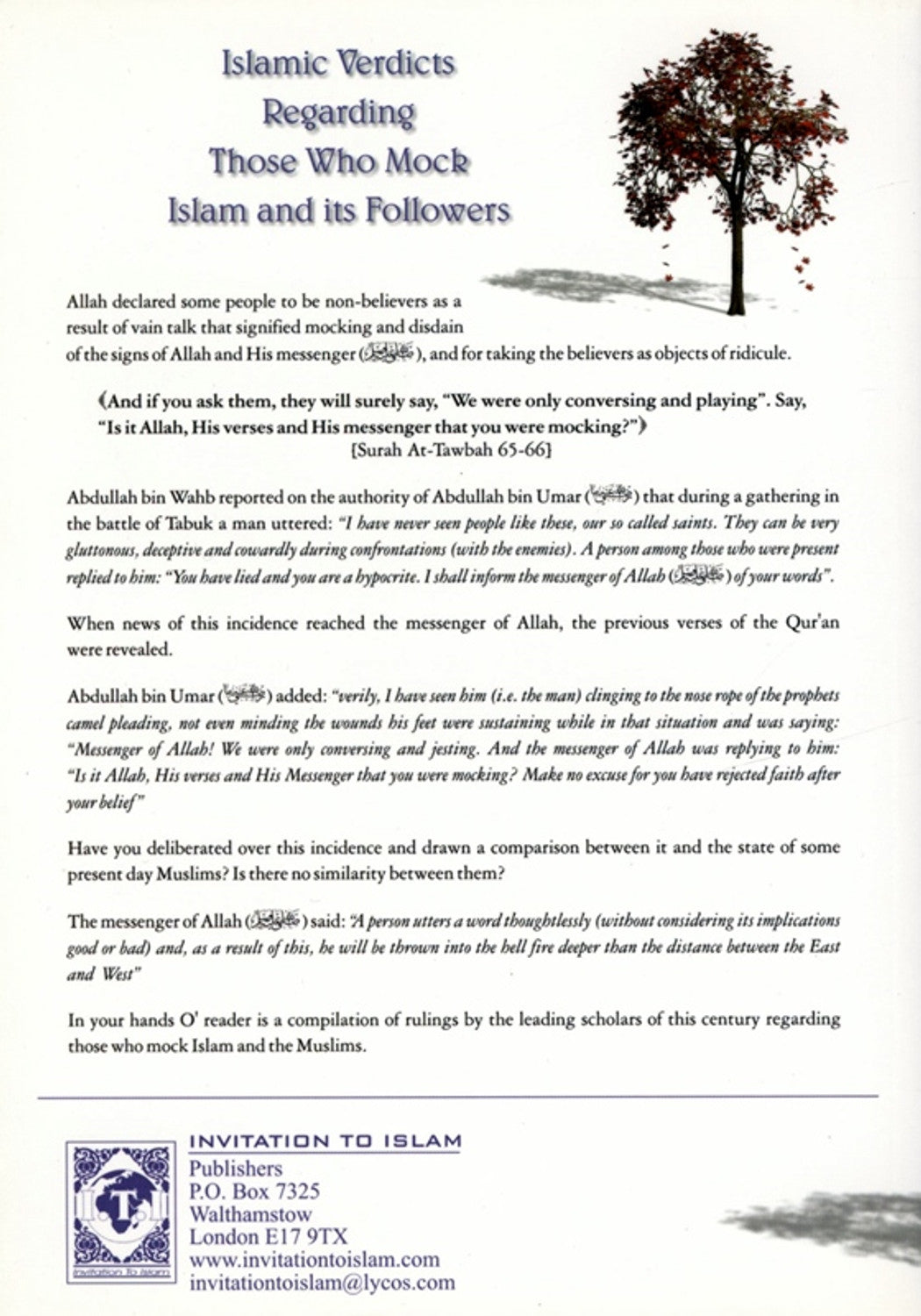 Islamic Verdicts Regarding Those Who Mock Islam and its Followers by From Committe For Islamic Research and Fatawa