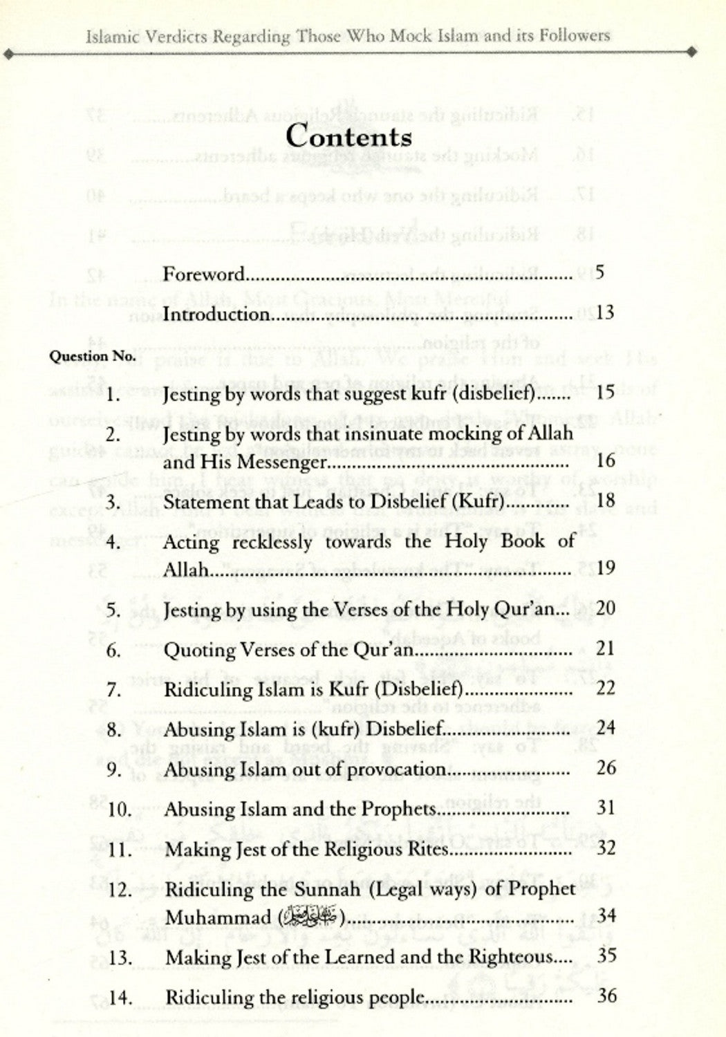 Islamic Verdicts Regarding Those Who Mock Islam and its Followers by From Committe For Islamic Research and Fatawa