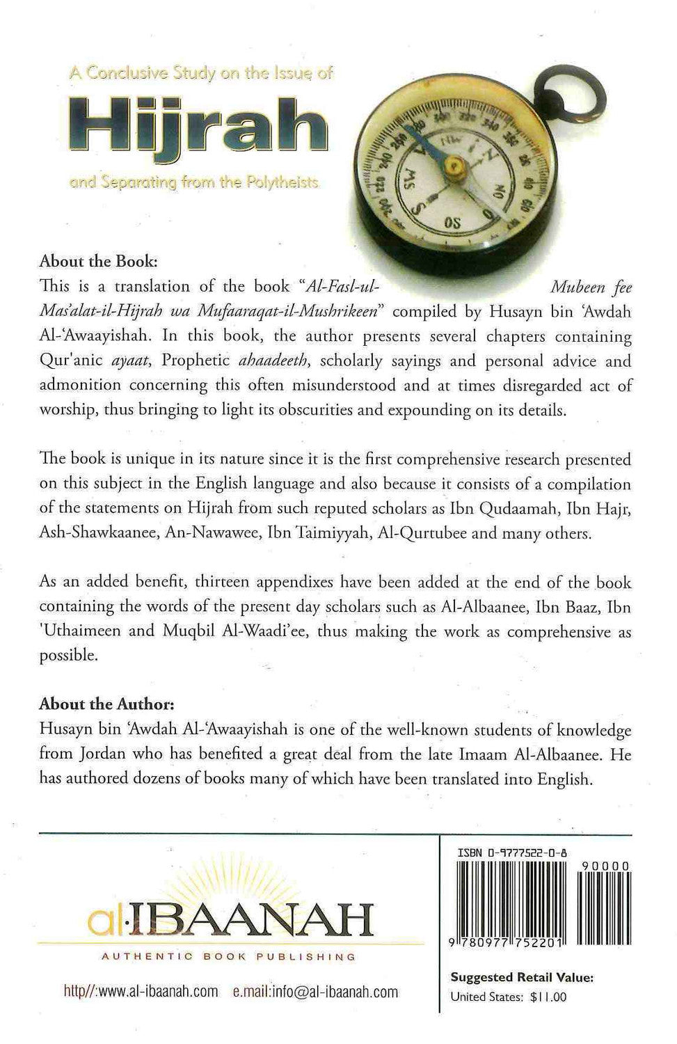 A Conclusive Study On Issues Of Hijrah by Husayn bin Awdah Al-Awaayishah