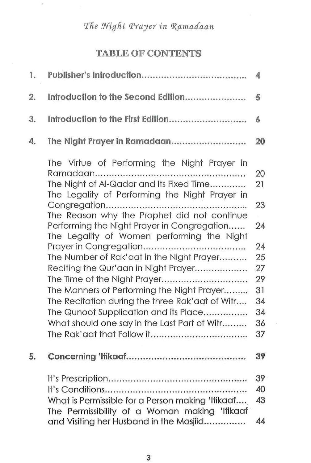 The Night Prayer In Ramadaan by Naasir-Ud-Deen Al-Albaanee