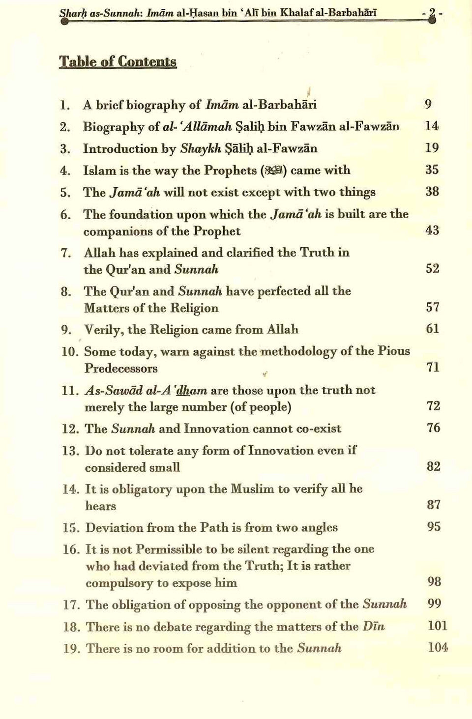 Sharh As-Sunnah by Imam Al-Barbahari