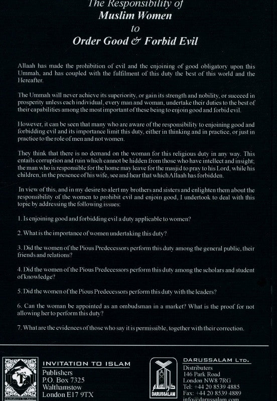 The Responsibility of Muslim Women to Order Good & Forbid Evil – Women's Role in Islamic Dawah