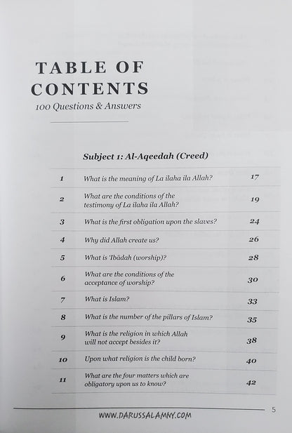 100 Questions & Answers in Belief, Biography & Remembrances – Islamic Aqeedah & Seerah for Children