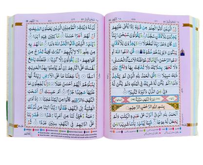 Holy Quran Colour Coded Tajweed Rules with Colour Coded Manzils – Hardcover