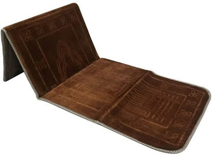Prayer Mat with Back Support – Foldable Reclining Janamaz with Cushion Seat