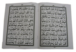 مجموعة من 30 جزءاً من القرآن الكريم في صندوق مخملي – مصحف الجيب بالخط الفارسي/الأردي