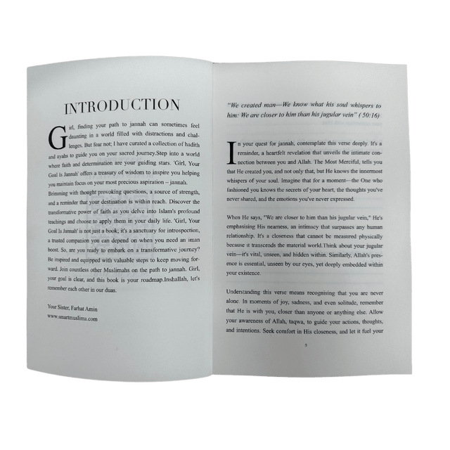 Girl, Your Goal Is Jannah – Inspirational Islamic Guide for Muslim Women (Softcover, 189 Pages) | Farhat Amin