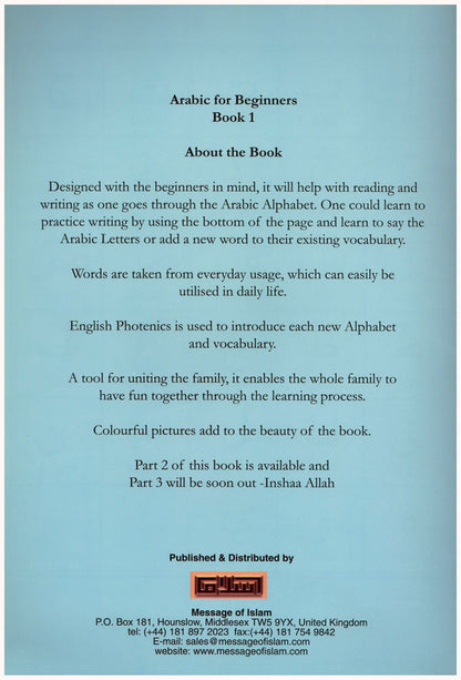Arabic For Beginners Book 1 – Learn the Arabic Alphabet & Reading | Muhammad S. Adly (Message Of Islam, S/c, 32 Pages)