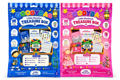 GoodyBag Little Muslim Treasure Box Islamic Gift Set for Kids Dua Book Prayer Tracker Toys