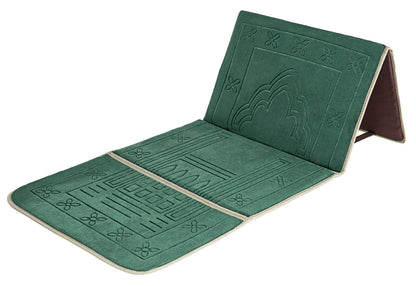 Prayer Mat with Back Support – Foldable Reclining Janamaz with Cushion Seat