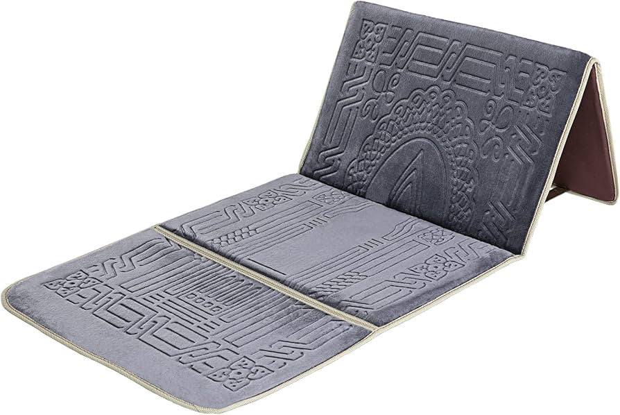 Prayer Mat with Back Support – Foldable Reclining Janamaz with Cushion Seat