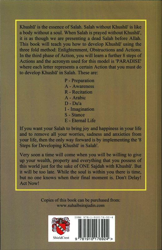 8 Steps for Developing Khushu in Salah – Islamic Spiritual Guide- Connection in Prayer- includes 2 audio Cds