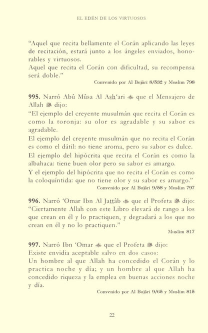 Spanish: El Edén de los Virtuosos – Riyad-us-Saliheen (2 Volume Set) – Authentic Hadith Collection