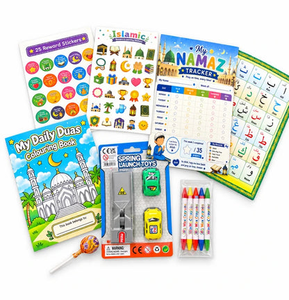 GoodyBag Little Muslim Treasure Box Islamic Gift Set for Kids Dua Book Prayer Tracker Toys
