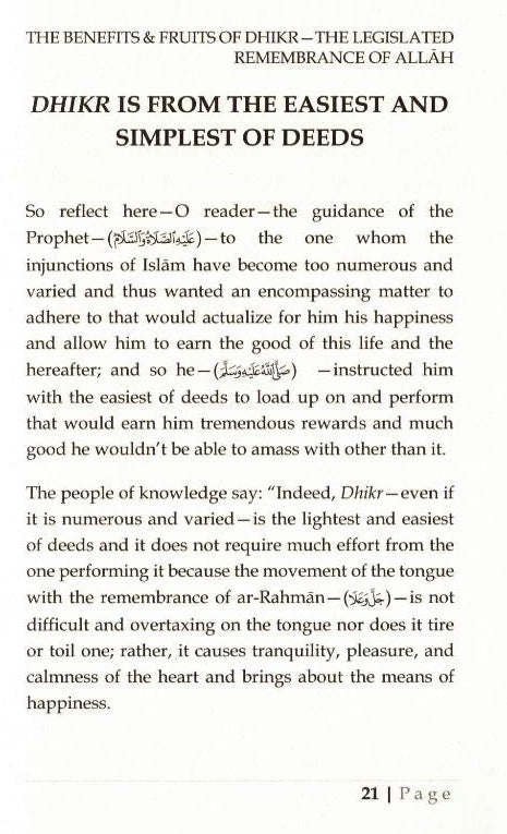 Benefits and Fruits of Dhikr – Abdur Razzaq Al-Badr | Islamic Dhikr Book