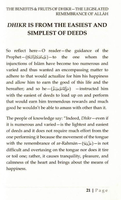 Benefits and Fruits of Dhikr – Abdur Razzaq Al-Badr | Islamic Dhikr Book