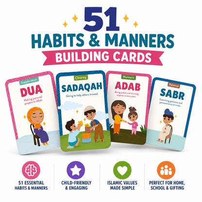 Best Behaviours Cards (Habits and Manners) | Islamic Flash Cards for Kid-islamicbrands.org