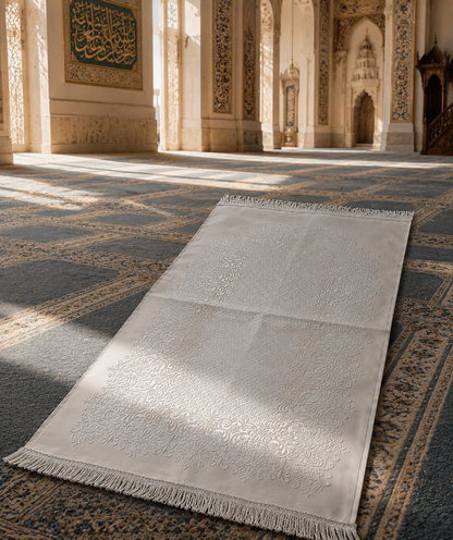 Elegant Islamic Prayer Mat Janamaz Premium Embroidered Soft Luxury Musallah