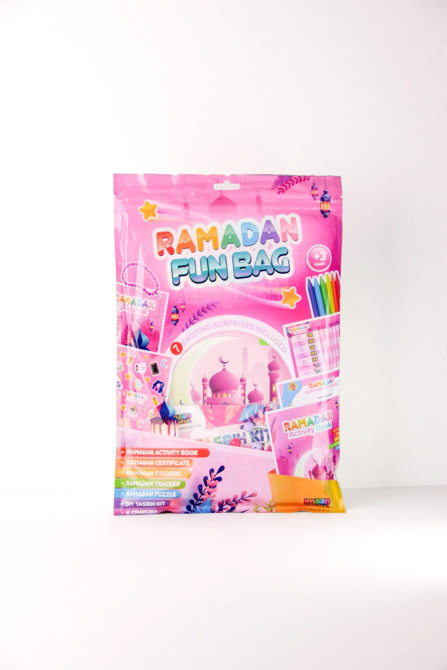 Ramadan Fun Bag – Pink & Blue Islamic Activity Gift Bag for Kids