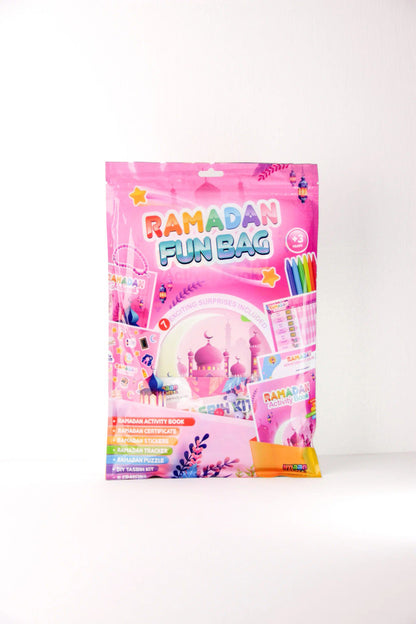 Ramadan Fun Bag – Pink & Blue Islamic Activity Gift Bag for Kids
