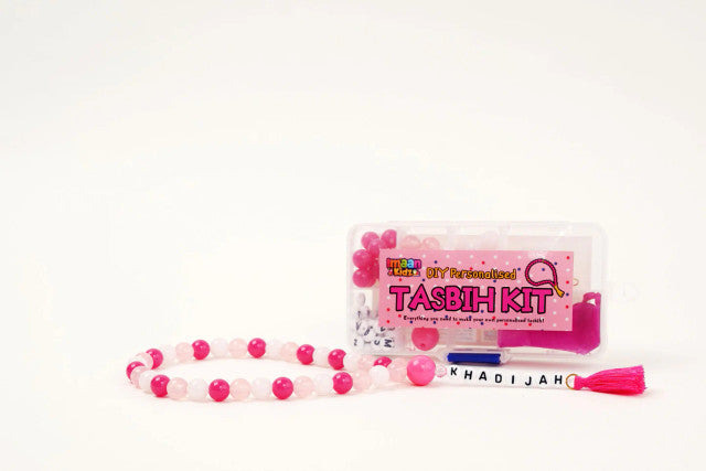 DIY Tasbih Making Kit with Dhikr Cards – Pink Islamic Kids Activity Set