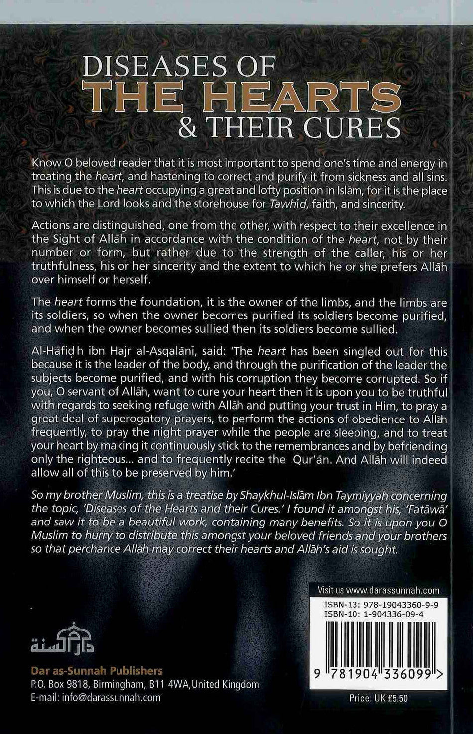 Diseases of the Hearts & Their Cures – Ibn Taymiyyah | Islamic Spiritual Healing Book-islamicbrands.org