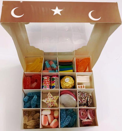 Eid Mubarak Brown Sweets Box – 16 Pick & Mix Halal Jelly Selection | Halal Eid Gift Hamper