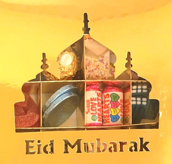 Eid Mubarak Gold Sweets Box – 16 Pick & Mix Halal Jelly Selection | Halal Eid Gift Hamper