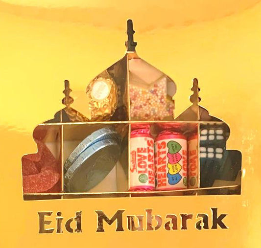 Eid Mubarak Gold Sweets Box – 16 Pick & Mix Halal Jelly Selection | Halal Eid Gift Hamper