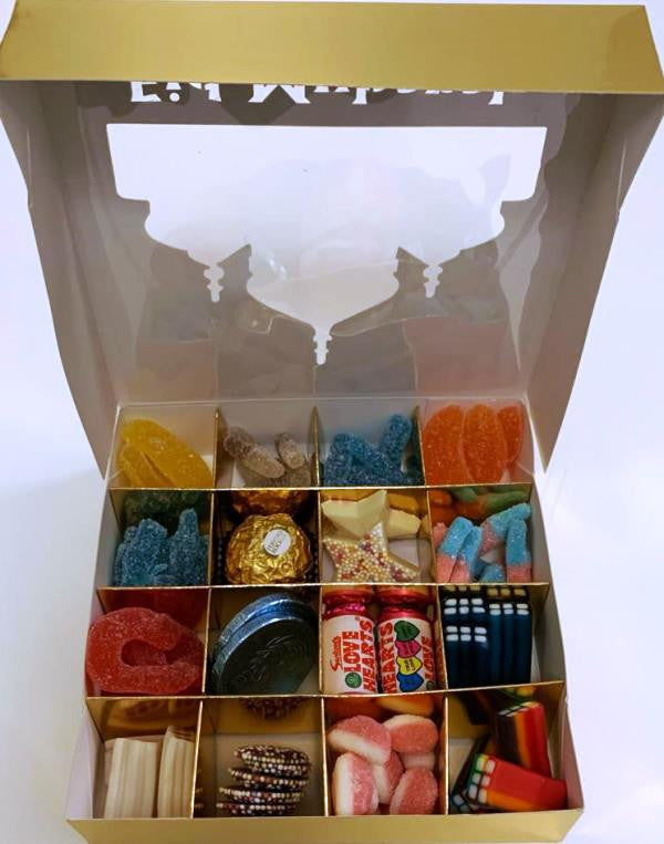 Eid Mubarak Gold Sweets Box – 16 Pick & Mix Halal Jelly Selection | Halal Eid Gift Hamper
