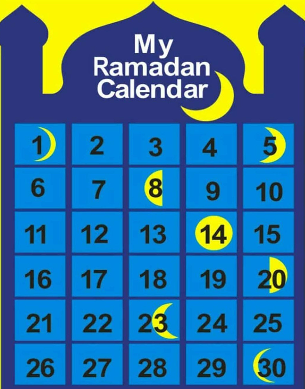 Eid & Ramadan Mubarak Felt Hanging Countdown for Kids – Islamic Ramadan Decor